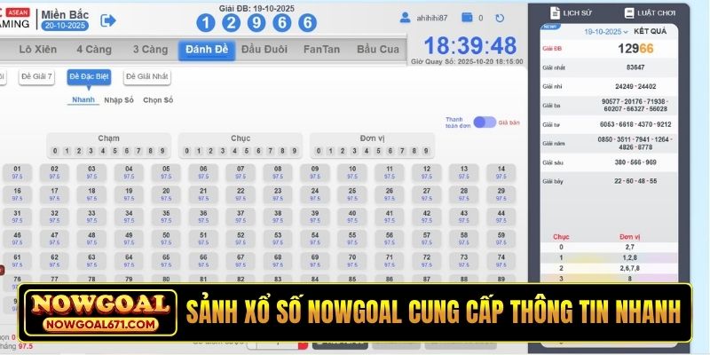 Sảnh xổ số Nowgoal cung cấp thông tin nhanh chóng